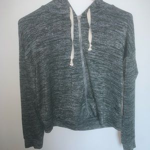 American Eagle green and white zip up